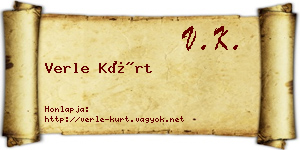 Verle Kürt névjegykártya